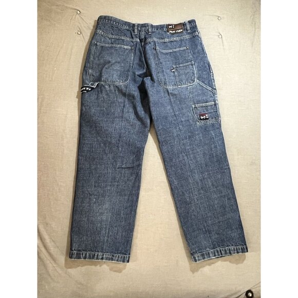 Vintage Y2K Phat Farm Jeans 39x32 Skater Carpenter Cargo Baggy Hammer Loop. - Picture 6 of 11